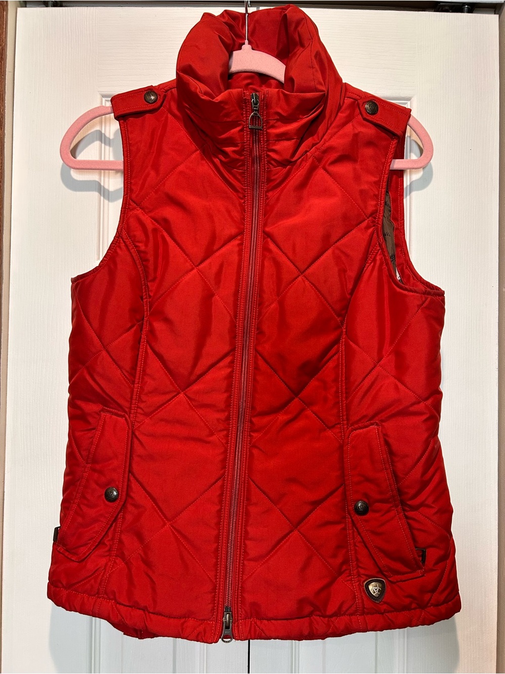Ariat Burnt Orange Quilted Puffer Vest - Sleeveless Winter Jacket